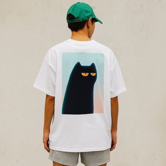 Meow Back Print  White